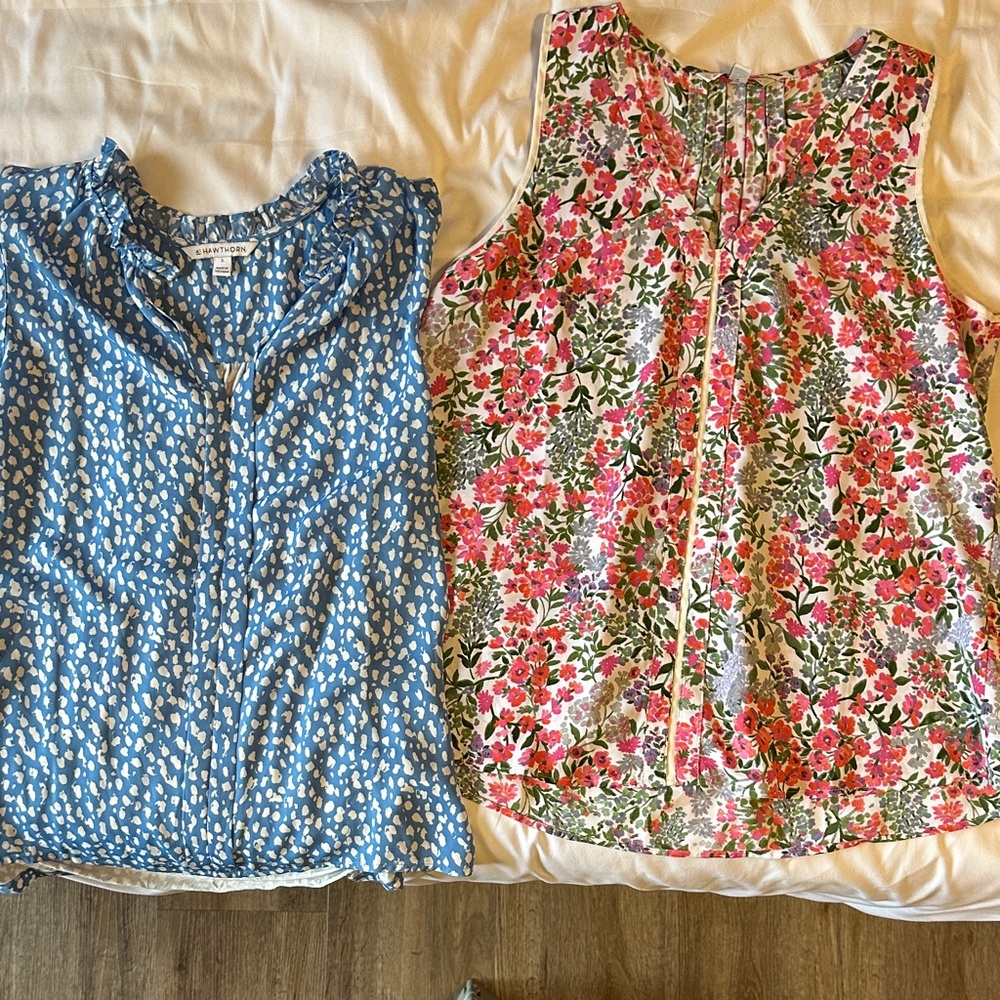 Floral and Blue Patterned Women's tankTops